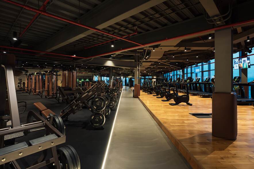Seven Wellness Club Dubai with premium strength machines and cardio equipment in a modern, upscale setting in 2025.