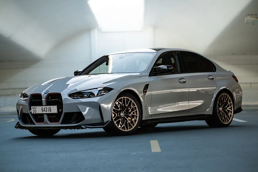 BMW M3 CS sports sedan for rent at Solid Cars, luxury car rental in Dubai with no deposit and free instant delivery