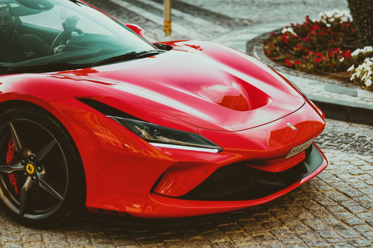 Ferrari F8 Spider luxury rental car in Dubai ideal for nightlife and skyline drives