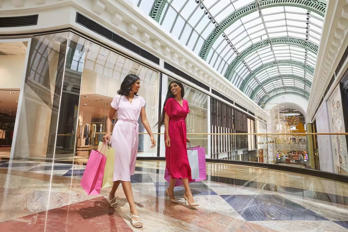 Luxury shopping at top designer stores in Dubai featuring premium fashion brands and high-end retail experiences.